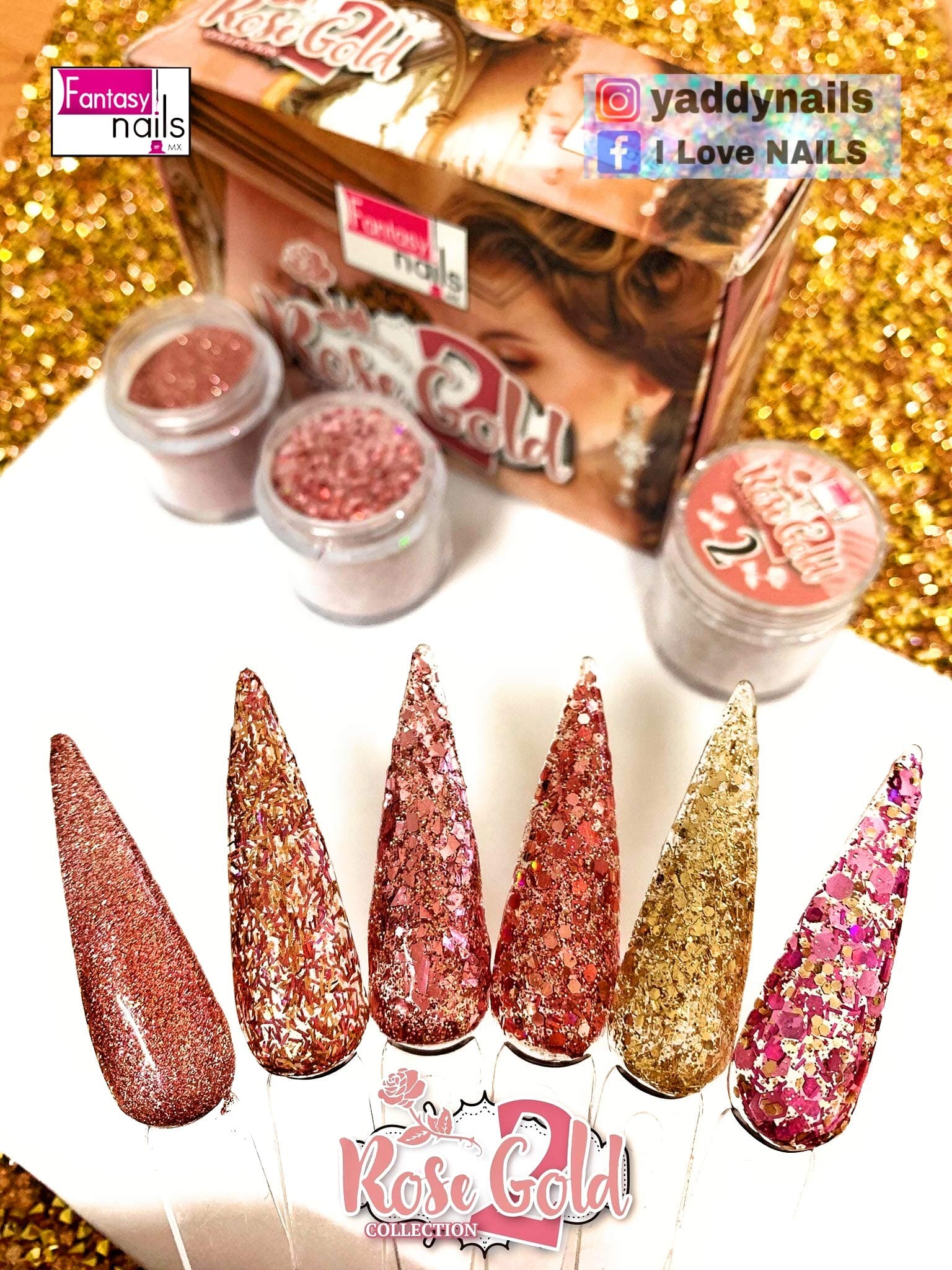 Fantasy Nails Sinaloa - ROSE GOLD 2 Collection - 6pcs