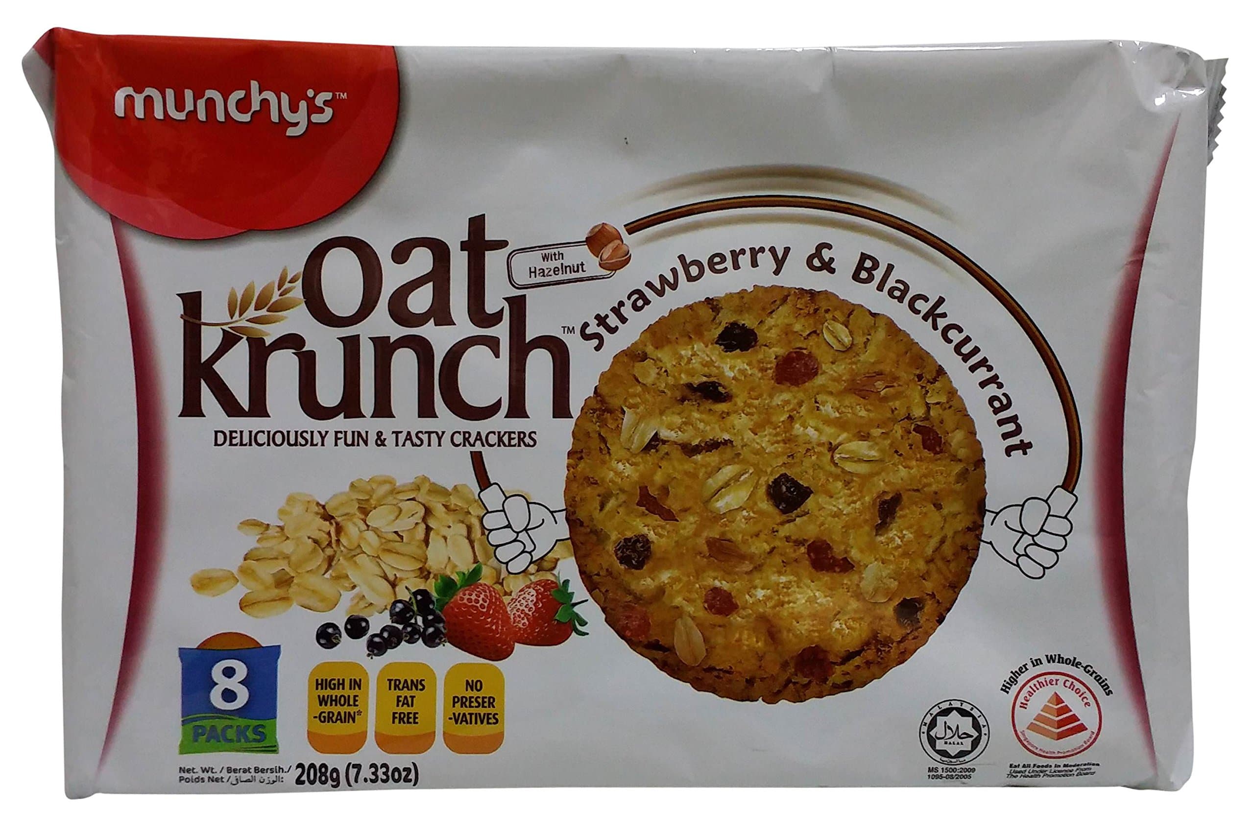 Munchy's Oat Krunch - Strawberry and Blackcurrant, 208g Pack