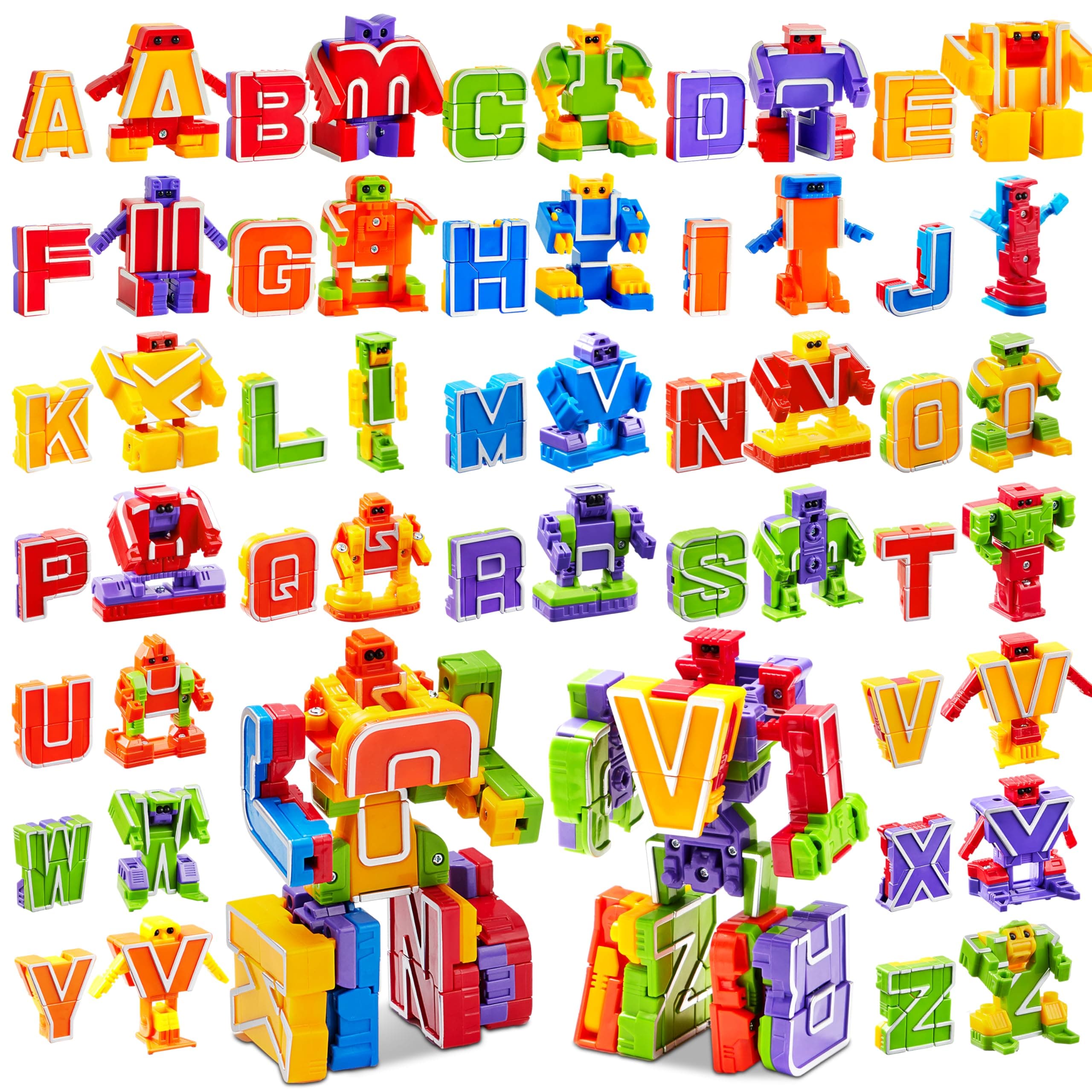 JOYIN 26-Piece Alphabet Robots Learning Toys for Kids, ABC Alphabots, Toddler Education Toy, Carnival Prizes
