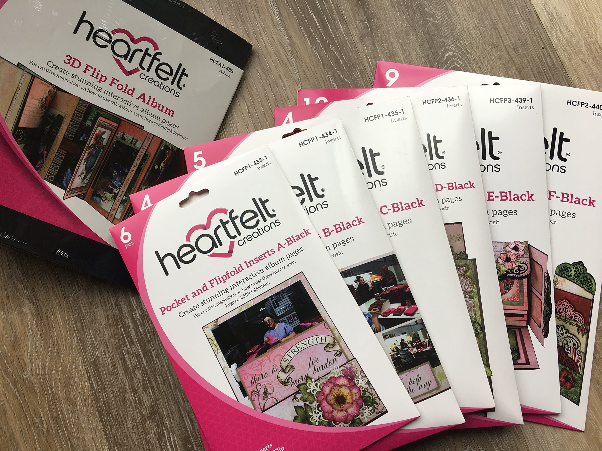 Heartfelt Creations NEW Black Flip Fold Album with Inserts