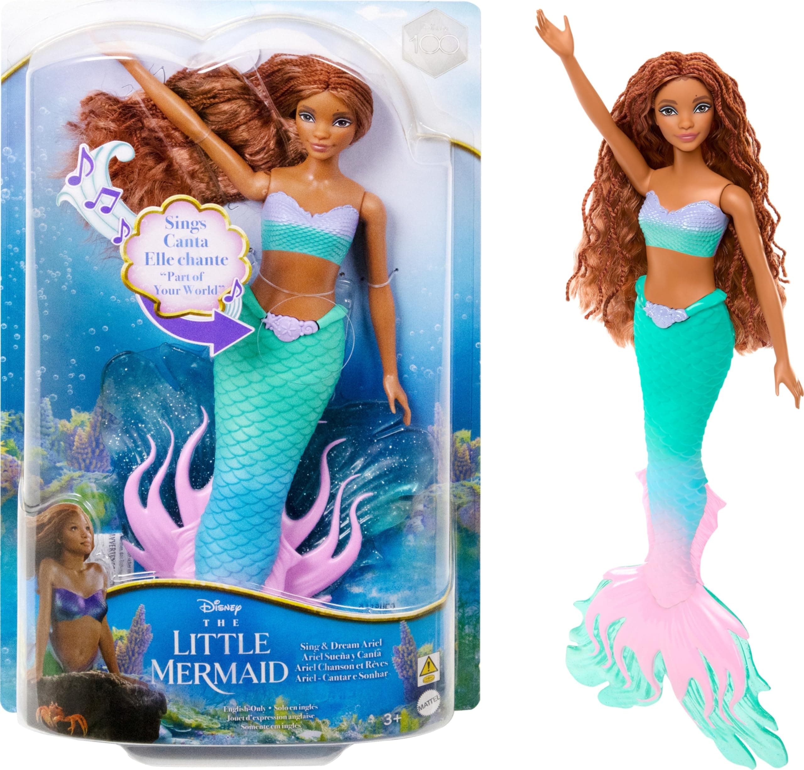 Disney The Little Mermaid Sing & Dream Ariel Fashion Doll with Signature Tail, Toys Inspired by the Movie