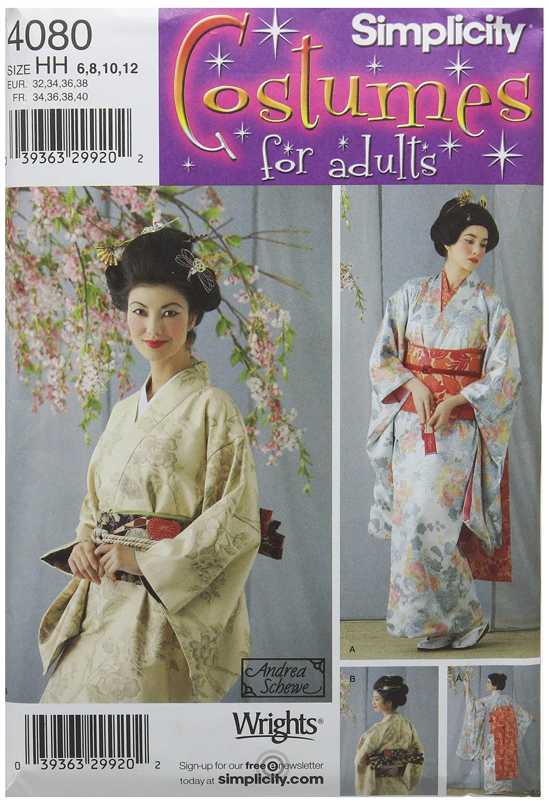 Simplicity 4080 - Women's Japanese Geisha Costume Sewing Pattern, Sizes 6-12