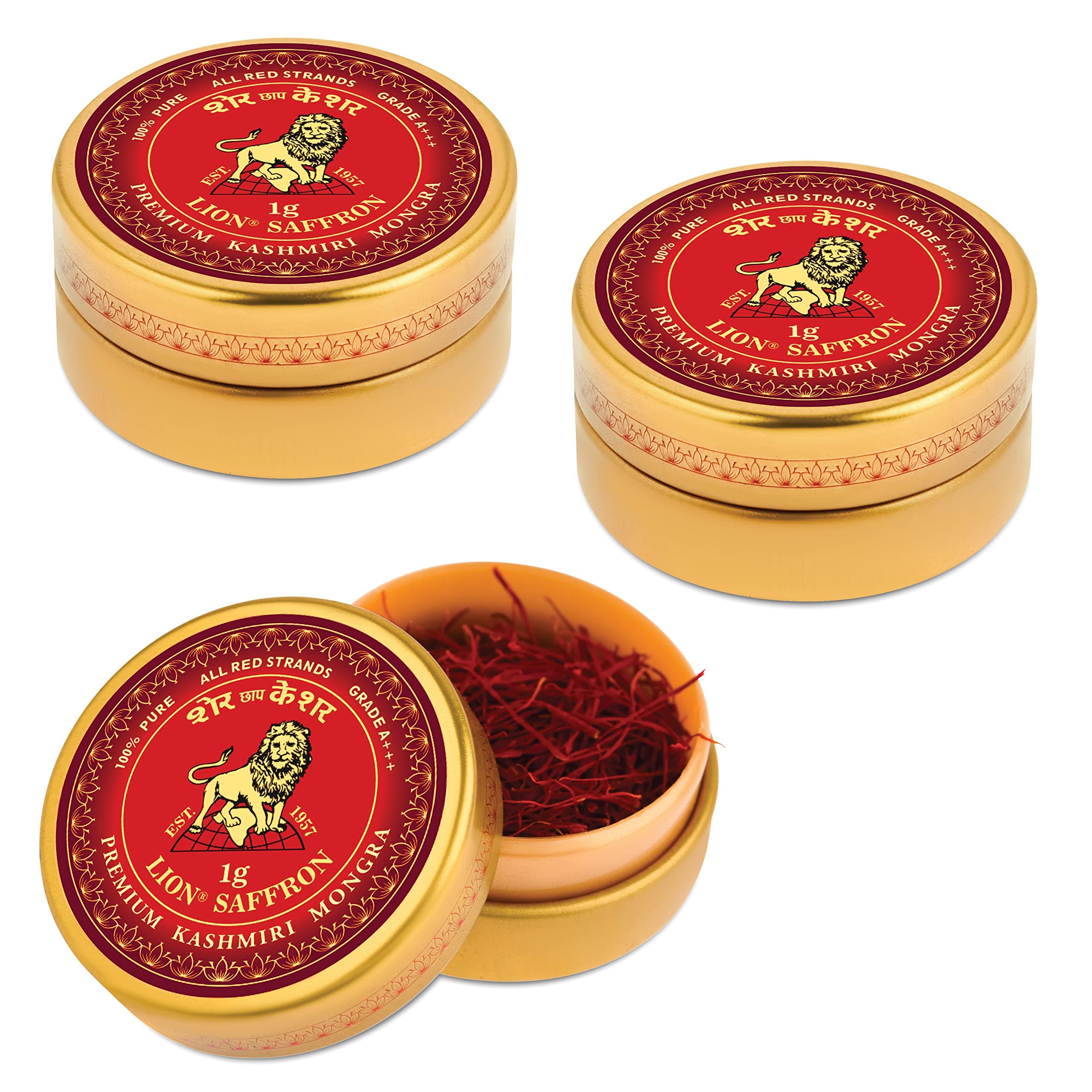 Premium Kashmiri Mongra Kesar (A+++ Grade) for Pregnant Women, Biryani, Beauty, Cooking and Sweets (VALUE PACK OF 3gm (3X1gram = 3grams))