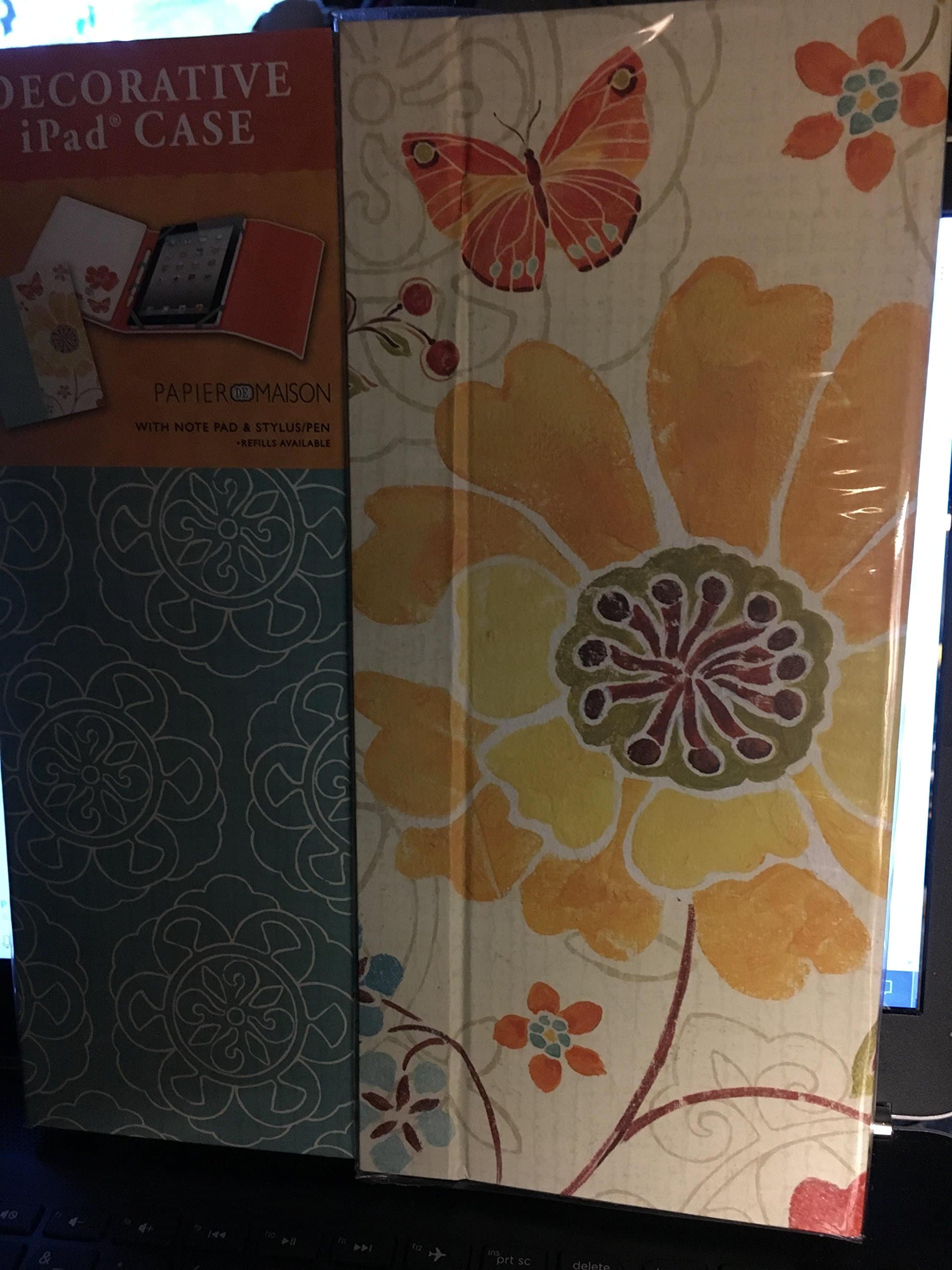 Decorative Ipad Case with Notepad & 2-n-1 Stylus - Spice Bouquet