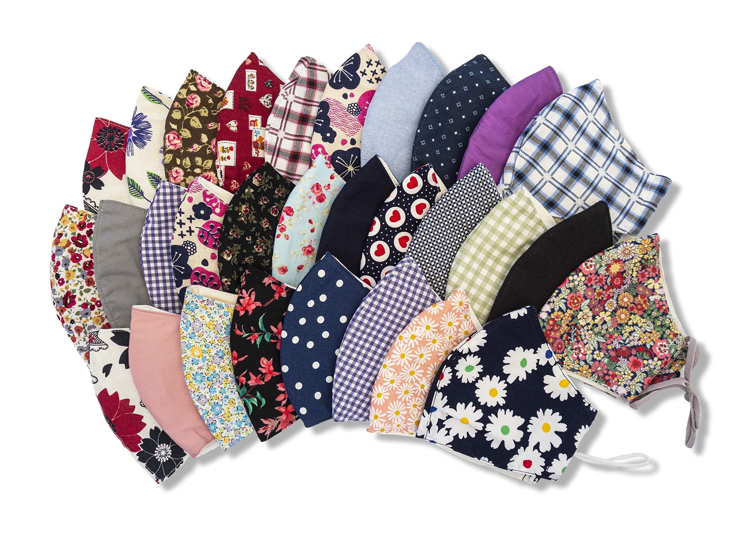 HOPE LOVE SHINE Reusable Face Masks – 3-Layer 100% Cotton Cloth Masks for Adults pack of 30