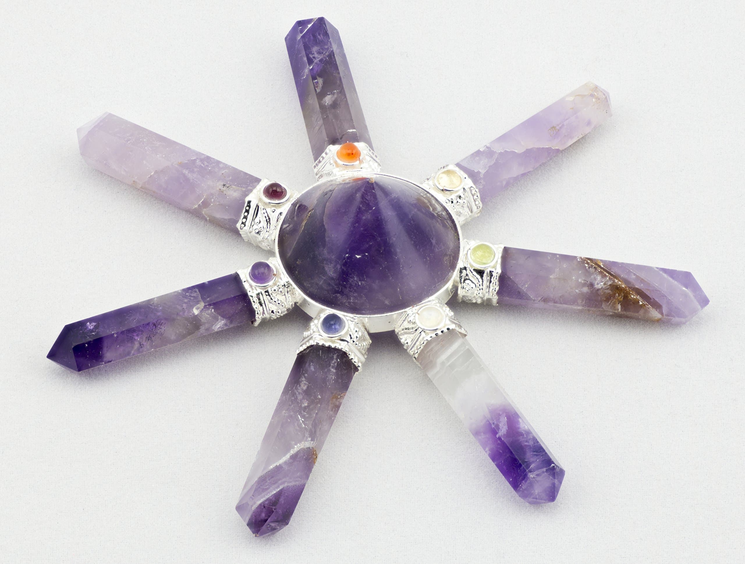 CK Crystal Amethyst 8 Point Chakra Energy Pyramid Generator Reiki