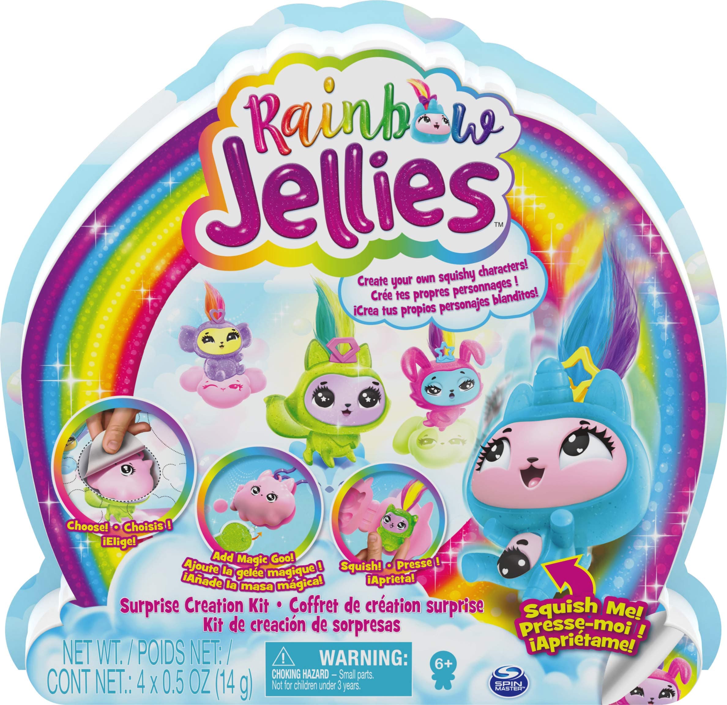 Rainbow Jellies Creation Kit with 25 Surprises to Make Your Own Squishy Characters, for Kids Aged 6 and Up