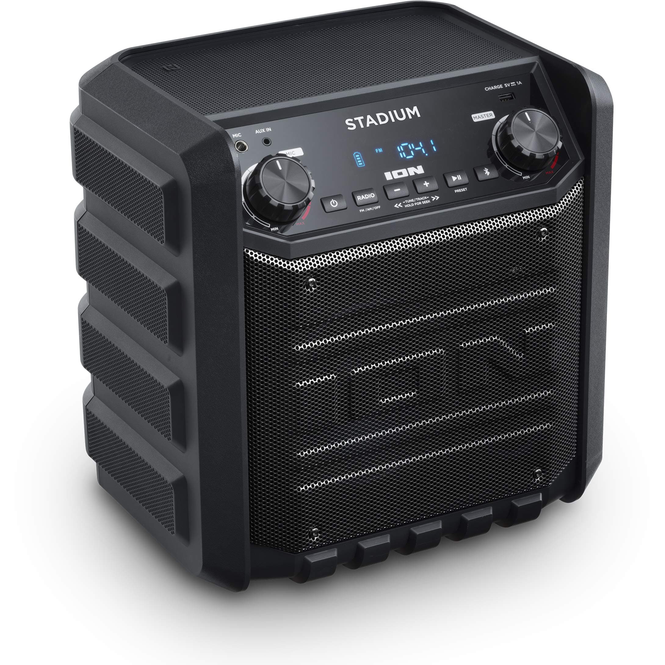 ION IPA80S Stadium Bluetooth Tailgate Speaker 50 Watt PortableRechargeable AM/FM Includes Mic and Cable Black