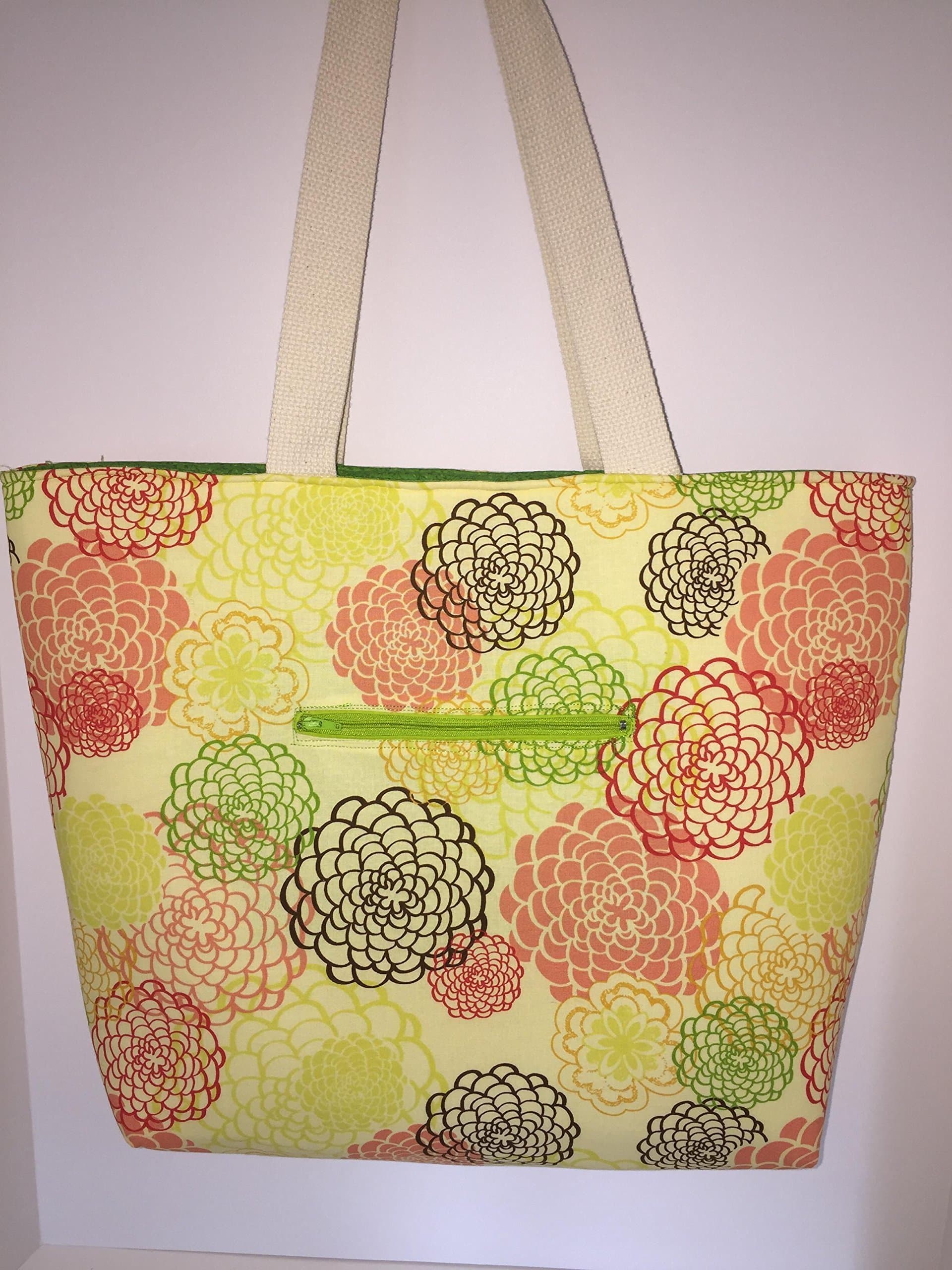 Tote Bag Book Bag Handmade 14"x15"x5"