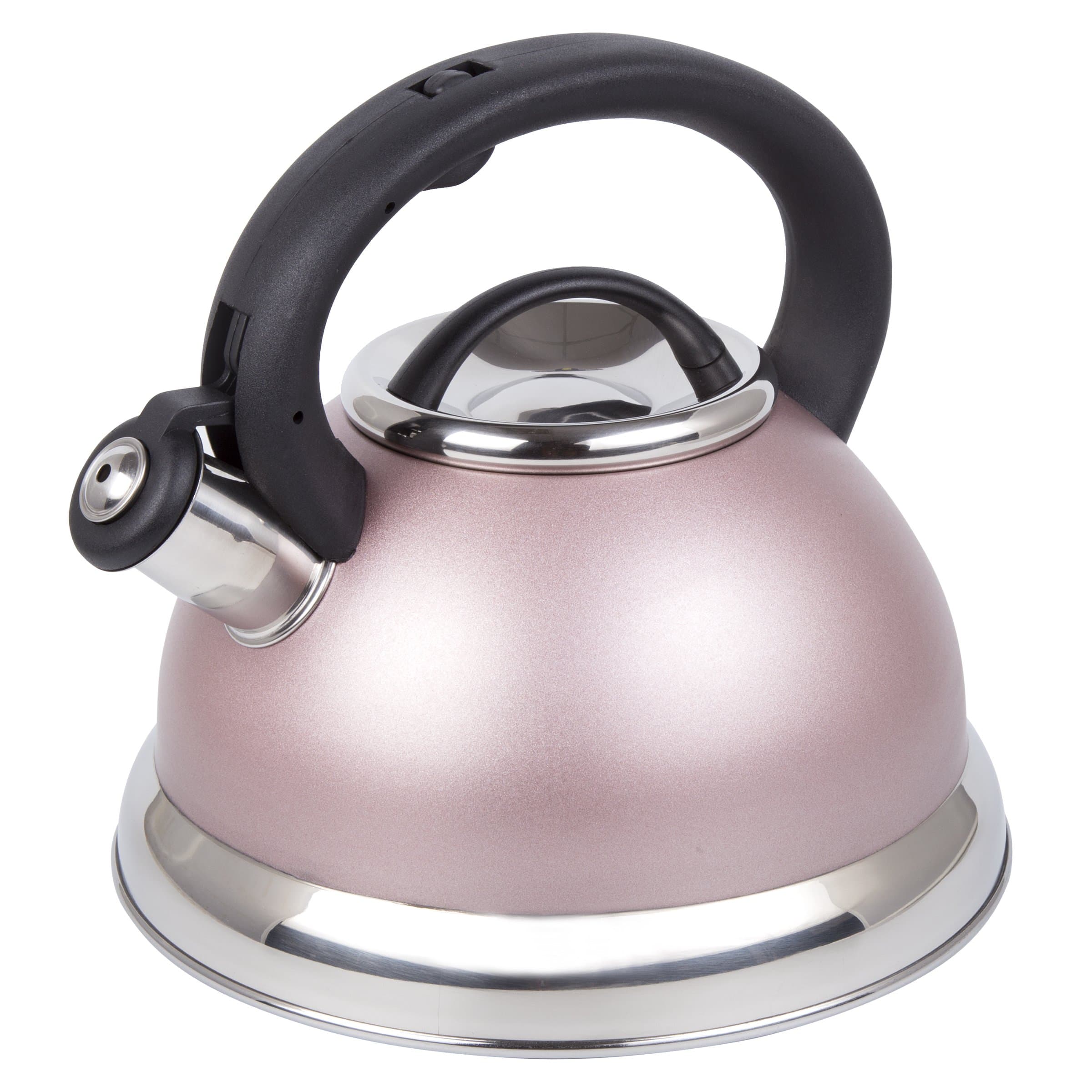 Creative Home77069 Alexa Stainless Steel Whistling Tea Kettle with Aluminum Capsulated Bottom for Quick Heat Distribution, 3.0 Quart, Rose Gold