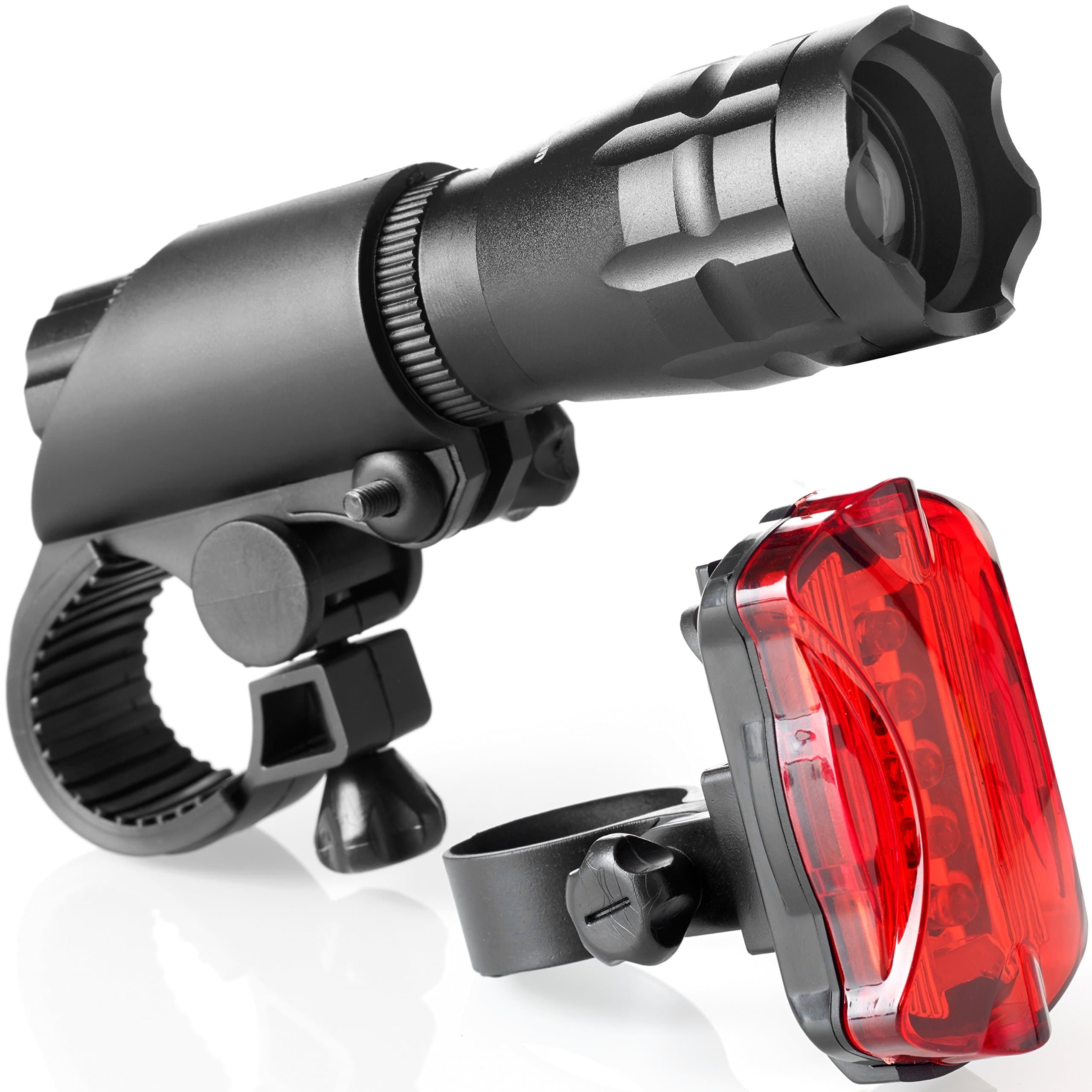 TeamObsidianBike Lights Set - Super Bright Front and Back LED Lights for Your Bicycle - Easy to Mount Bike Headlight and Tail Light for Night Riding - Front and Rear Light Fits All Bikes
