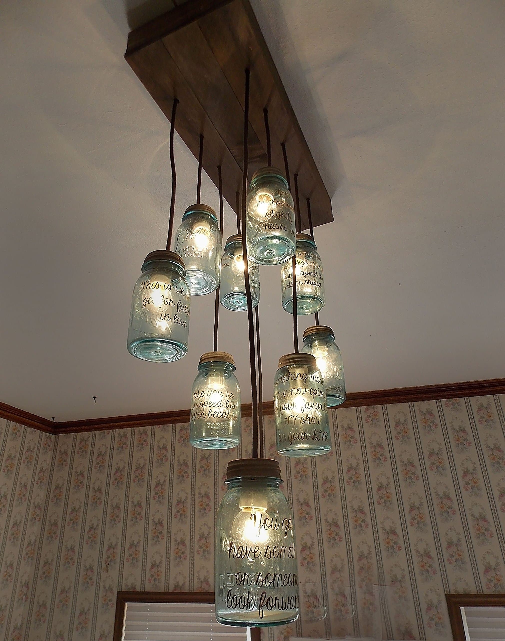 True Blue Vintage Mason Jar chandelier