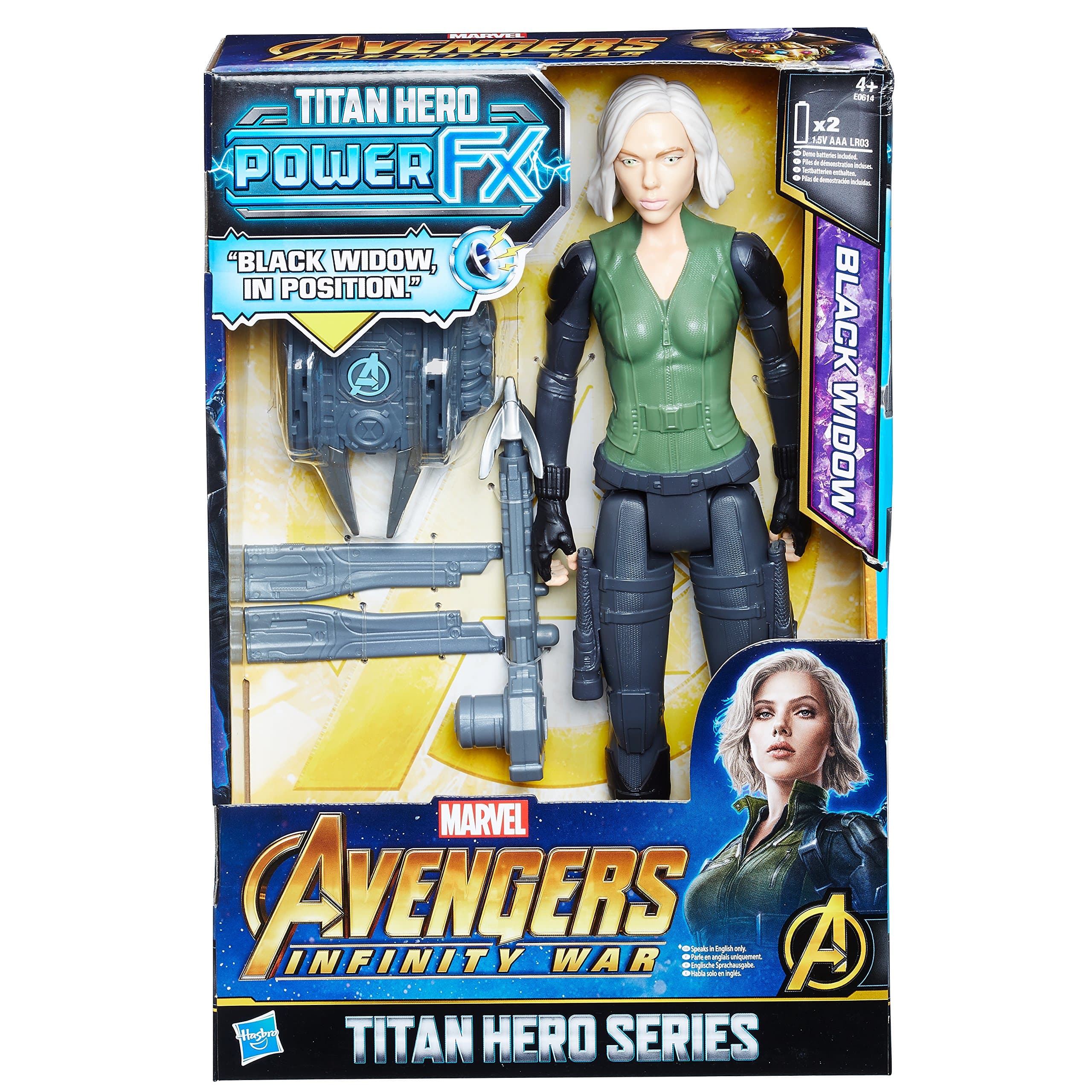 Hasbro Avengers E0614EW0 Titan Hero Power FX Black Widow with Pack Action Figure