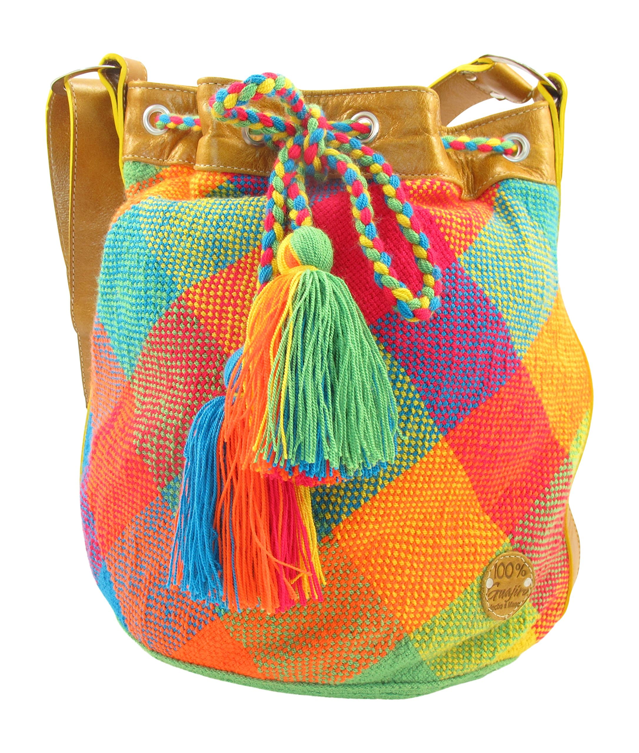 Susu Handwoven Bag with Leather Border and Strap