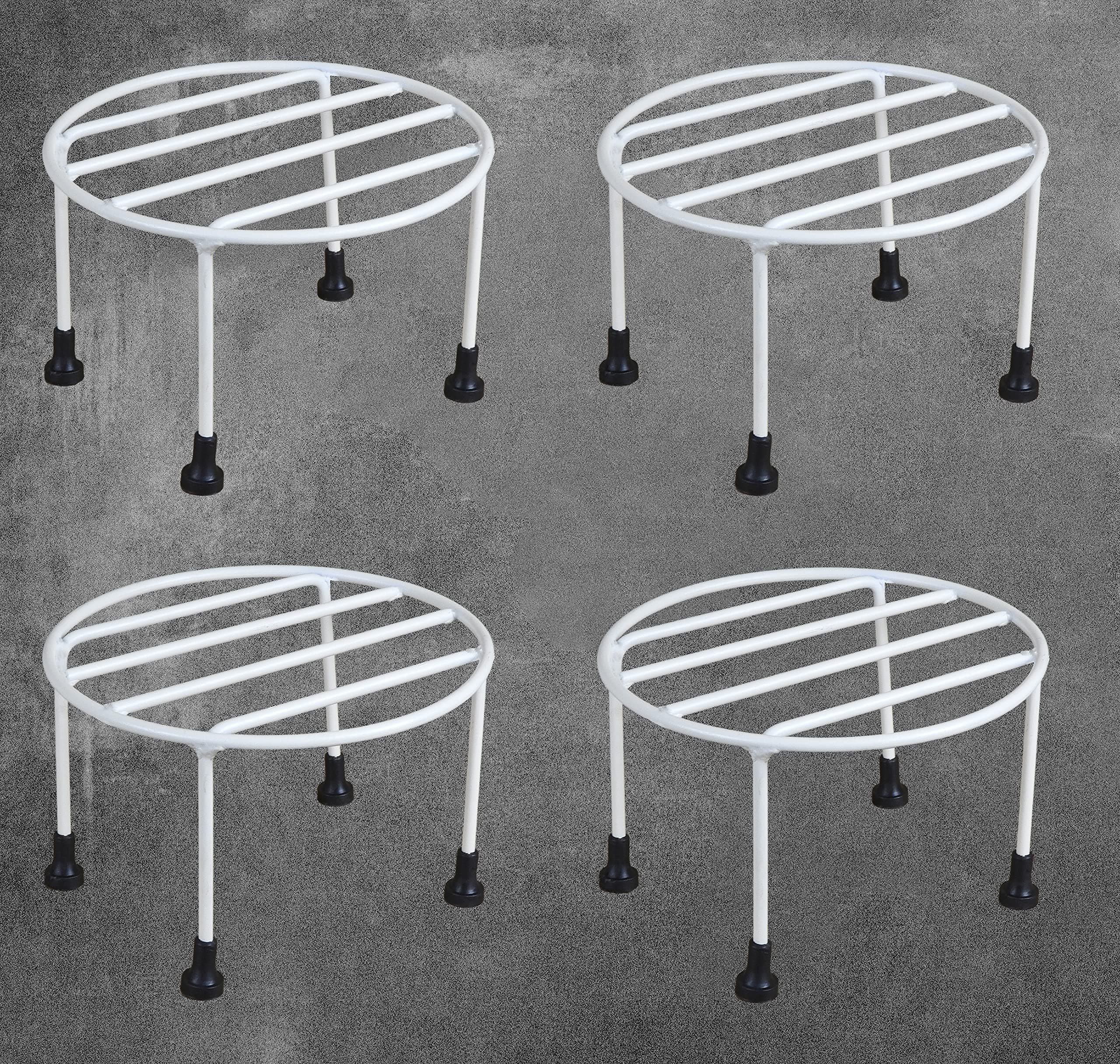 ORCHID ENGINEERS Silaa Pack of 4 Plant Stand for Balcony, Plant Stand for Flower Pot Stand for Outdoor Plants, Planter Stand, Stands for Pots for Plants, Plant Stand for Indoor Plants, Pack of 4 White