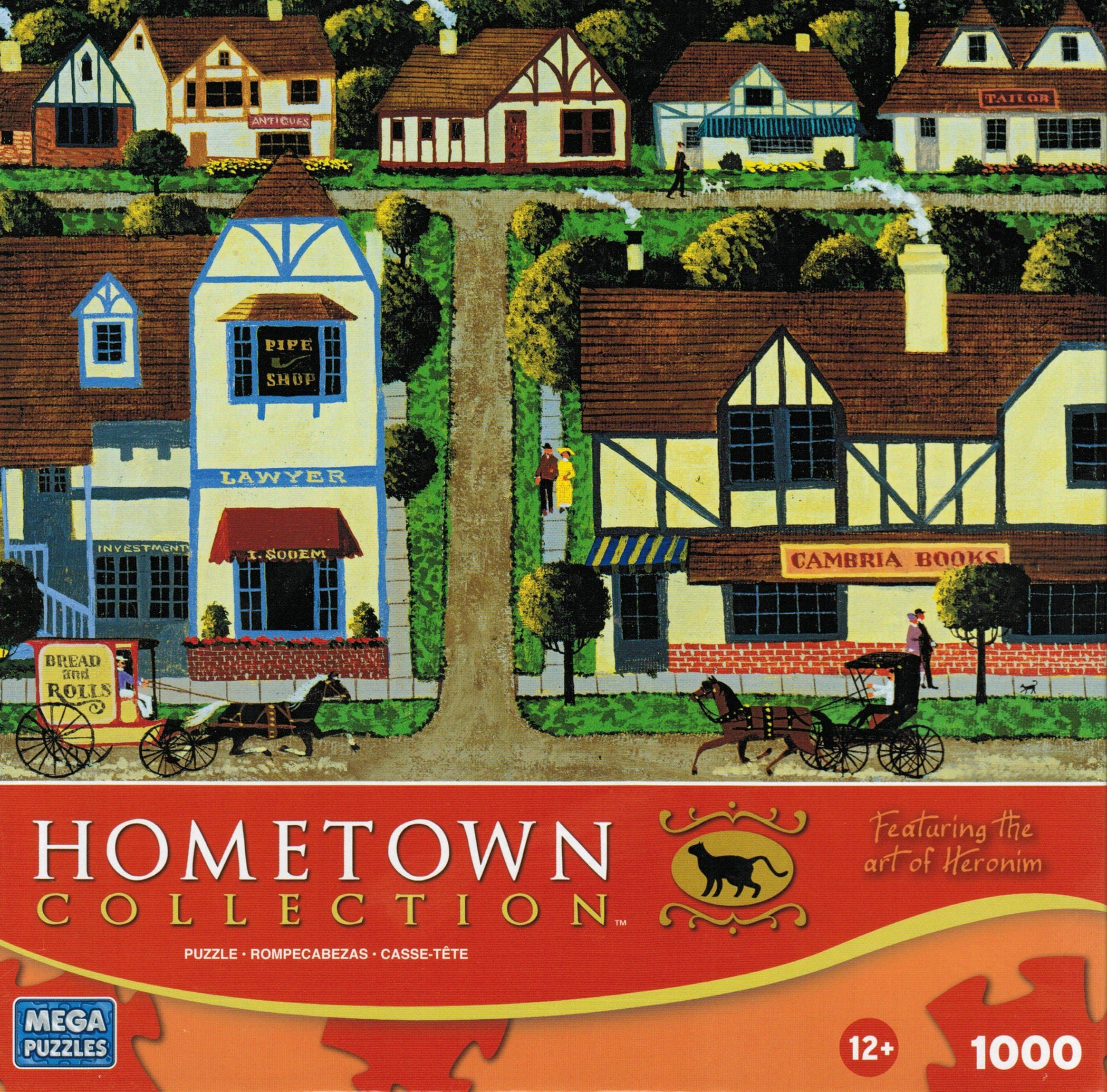 Hometown Collection featuring the art of Heronim 1000 piece Jigsaw Puzzle; Main Street Cambria