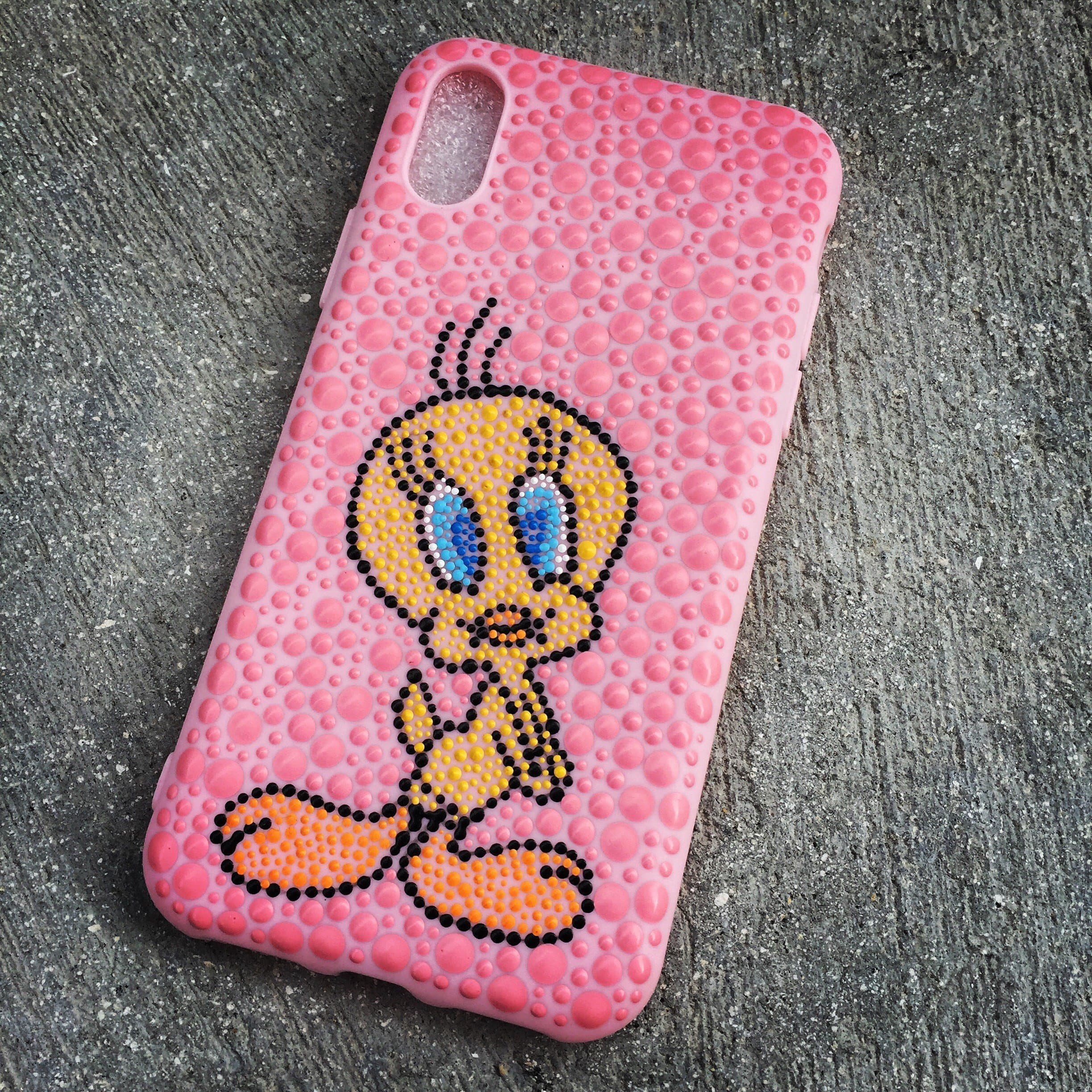 Silicon iPhone Case - iPhone X case - Silicon Bumper - Accessory for iPhone - Tweety - Hand Painted iPhone X Case - Bumper Case - iPhone X