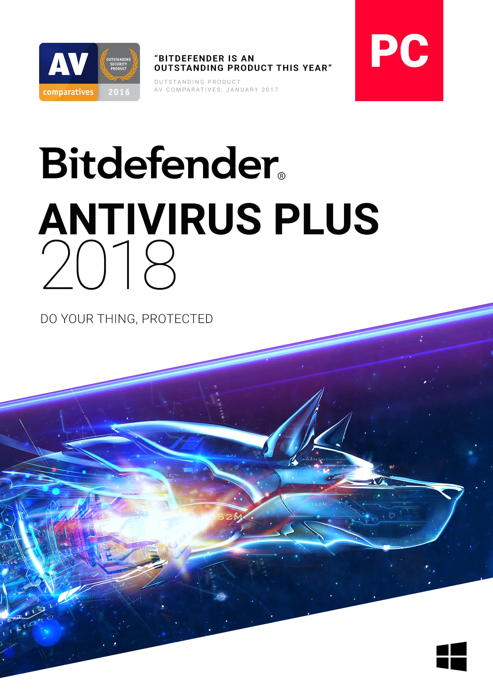 Bitdefender Antivirus Plus 2018 | 1 PC, 1 Year | Download [Online Code] [Online Code]
