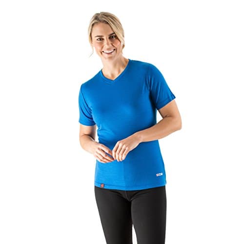 EDZ Merino Wool Women's Thermal Base Layer T-shirt Blue (14 (37-38" Bust))