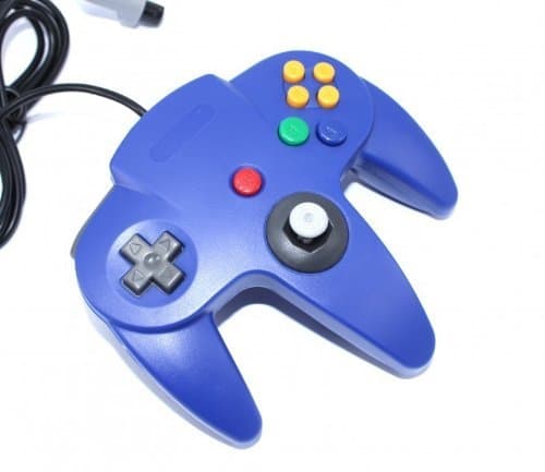 JALEX Blue Classic Wired Long Handle Gaming Controller for Nintendo 64 N64 Game Console