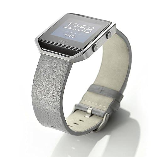 Fitbit Blaze Band, Sundaree Genuine Leather Replacement Band Smartwatch Strap for Fitbit Blaze(Fitbit Grey Leather)