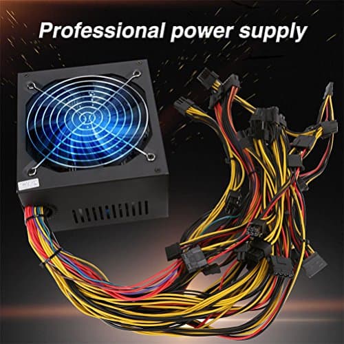 SATCL 1800W ATX Coin Gold Mining Power Supply 6 pin SATA IDE 6 GPU for ETH BTC Ethereum