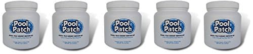 Pool Patch White Pool Tile Grout Repair Kit, 3-Pound, White (5-(Pack))