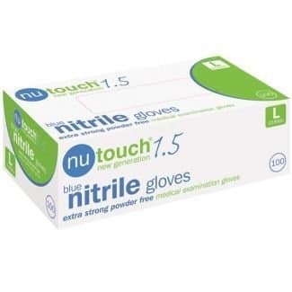 Nutouch Blue Nitrile AQL 1.5 Powder & Latex Free Disposable Gloves