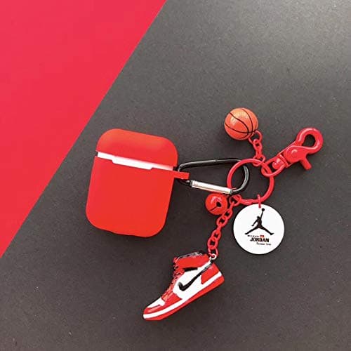 Hot Air Jordan AJ1 Soft Silicone Bluetooth Wireless Earphone Case for Apple AirPods Key Ring Gift Prevent Loss Headset Coque (1)