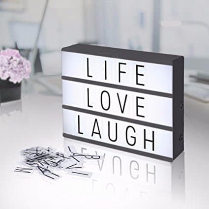 DIY Cinema Light Box with 203 Letters / Numbers / Symbols / Emojis, Free Combination A4 LED Lightbox Cinematographic, Surprise Gift and Perfect Decoration for Home, Rooms, Wedding, Party