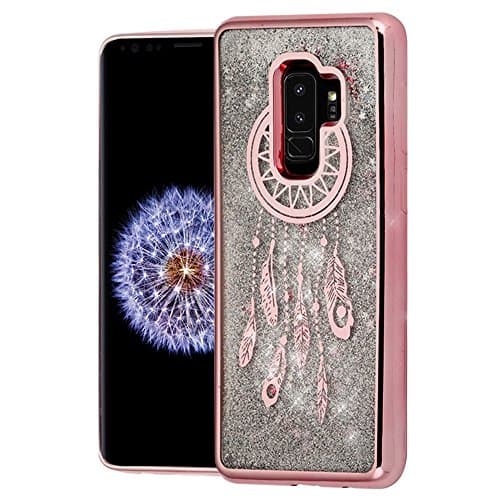 Samsung Galaxy S9 Plus Case, JoJoGoldStar Liquid Glitter Design Slim Fit Polycarbonate TPU Soft Cover - Rose Gold Dream Catcher