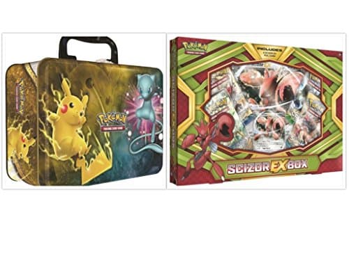 Pokemon Trading Card Game Shining Legends Collectors Chest Tin and Scizor EX Collection Box Bundle, 1 of Each