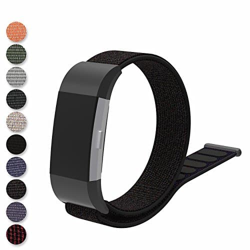 Feskio Fitbit Charge 2 Smartwatch Loop Band, Woven Nylon Band Loopback Closure Wrist Strap Replacement Watch Band Strap Sport Bracelet for Fitbit Charge2 Smartwatch