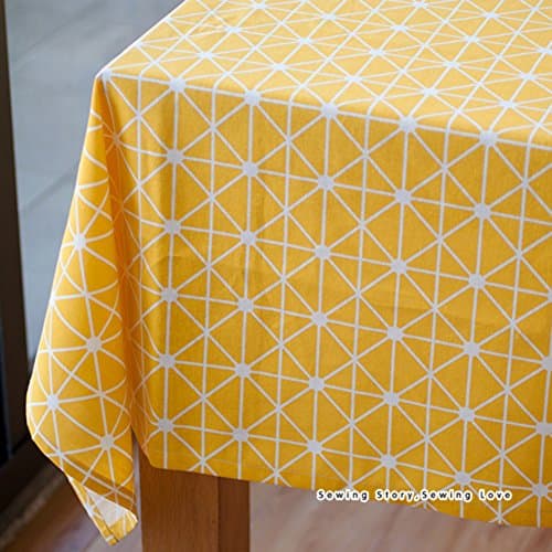 Nordic geometric patterned cotton fabric/ Japanese simple Plaid table cloth/ table/ square round table/ Gabe-B 200x140cm(79x55inch)