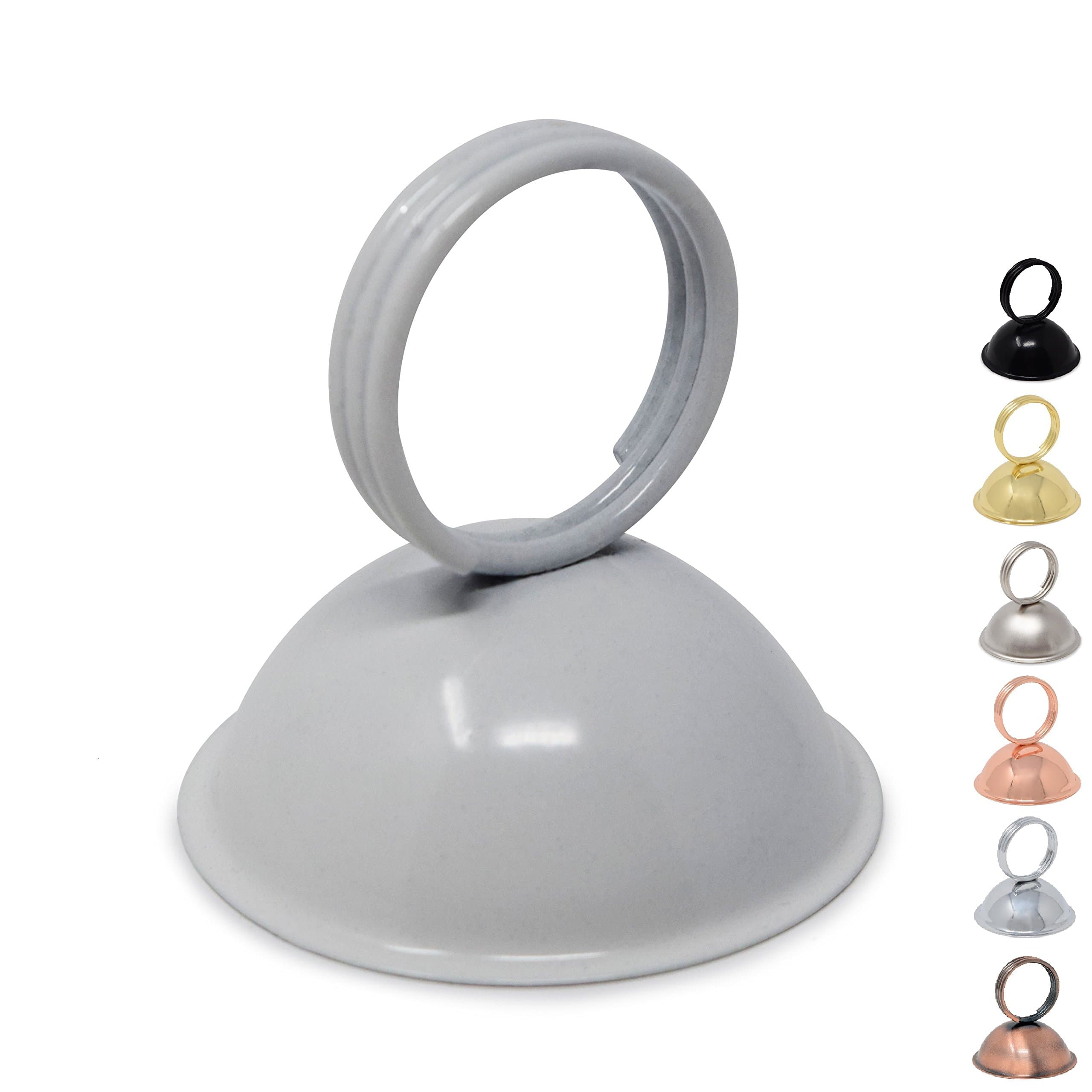 Gray Bunny GB-6866W Place Card Holder, 12 Pack, White, Table Cardholder Tabletop Menu Holder Harp-Clip Table Number Holder Recipe Holder Reserved Card Holder, for Restaurants, Weddings, Banquets