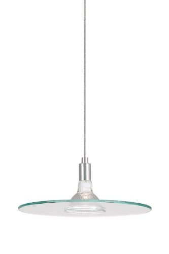 800RLDSCZ Disc Collection 1 Light 12-Volt Mini-Pendant for Monorail, Bronze Finish with Clear Glass Disc