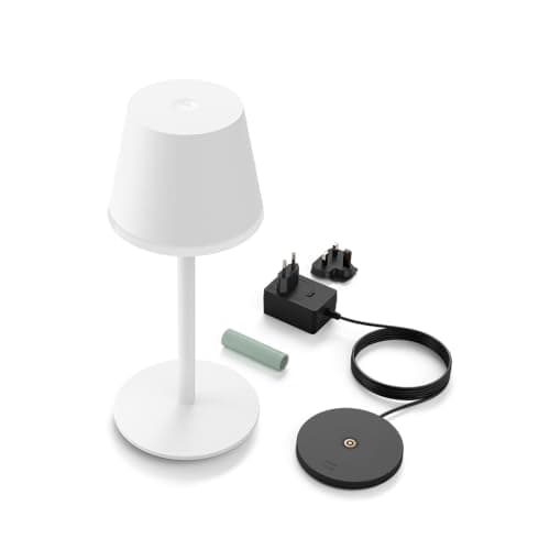 Philips Hue White & Color Ambiance Go Portable Table Lamp (530 lm), Dimmable Table Lamp for Hue Lighting System with 16 Million Colours, Smart Light Control via Voice or App, White