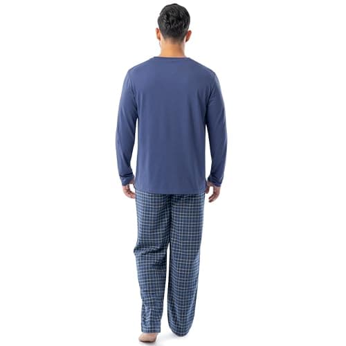 Fruit of The Loom Men's Jersey Knit Top and Flannel Pajama Pants Set