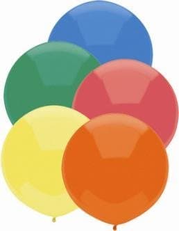 Tuftex 36 Inch Giant Round Latex Balloons Assorted Colors (Premium Helium Quality) Pkg/5