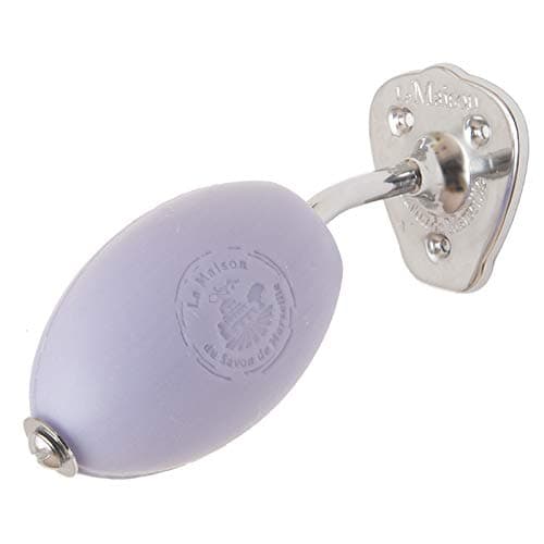Wall Mounted Rotating French Soap Holder - Chrome Finish - with Savon de Marseille Lavender Soap 270g