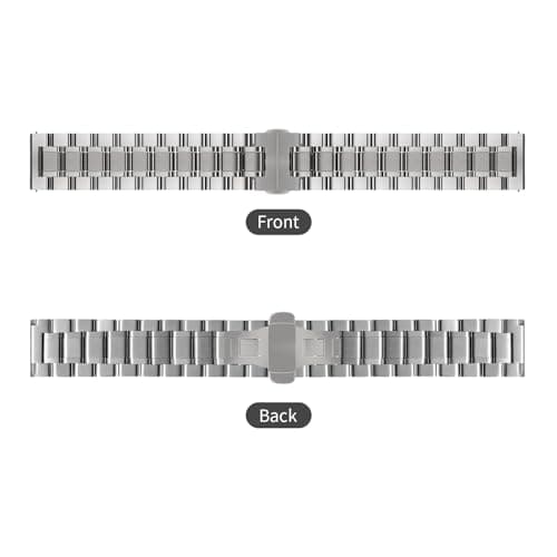 TStrap Metal Watch Strap 20mm – Black Quick Release Watch Bands for Men Women - Solid Stainless Steel Smart Watch Bracelet Replacement Polished -12mm ... 20mm 22mm 24mm