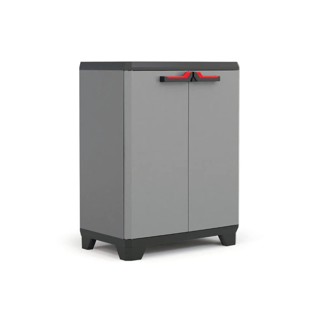 KETER Low cabinet Stilo, EPACK, Gray/Black/Red