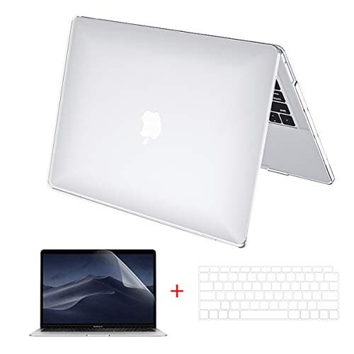 AOKILOM MacBook Air 13 inch Case Clear, Crystal Clear Laptop Hard Shell Slim Snap On Case with Keyboard Cover & Screen Protector Compatible for MacBook Air 13" Old Version 2010-2017 (A1466 &A1369)