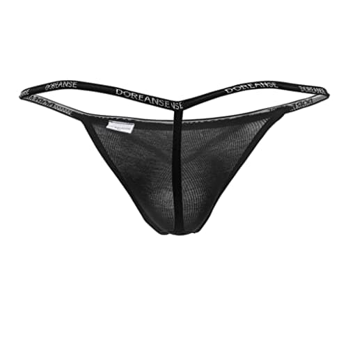 Navy Ribbed Modal T-thong by Doreanse