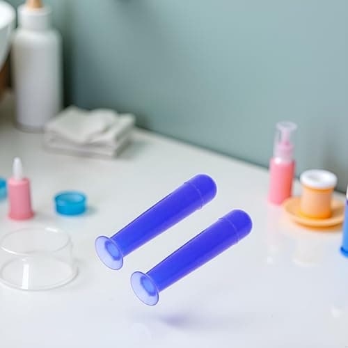 2Pcs Blue Handy Silicone Contact Lenses Small Suction Cups Stick RGP Inserter Remover Contact Lens Cases
