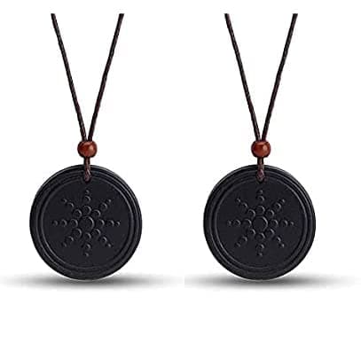 Radiation Protection Black Scalar Energy Volcanic Lava Quantum Bio Science Negative Ions Stone Pendant - Pack of 2