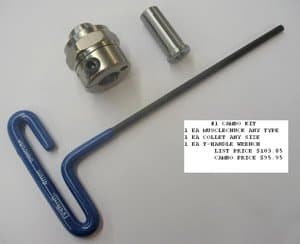 MuscleChuck Camless Quick Change 1/2-Inch Chuck for Porter Cable 630, 690, 691, 693, 890, 7518, 7519, 7536, 7537, 7538, 7539 with 1/4" Collet Reducer and Hex Wrench