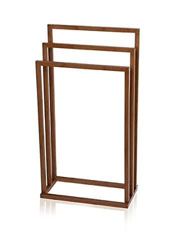 MV Bamboo Square Freestanding 3-Tier Towel Bathroom Rack Stand Bar Towel Holder