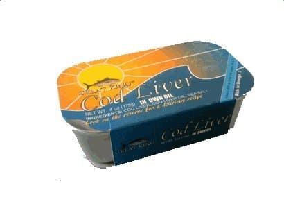 GREAT KING Cod Liver in it's Own Oil 4oz. ~ 4 Cans ~