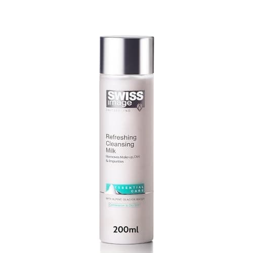 Swiss Image Refreshing Cleansing Milk | Enriched with Alpine Glacier & Benzoic Acid | Gentle Facial Cleanser, Makeup Remover | Cleanses, Purifies & Balances Skin | 200ml